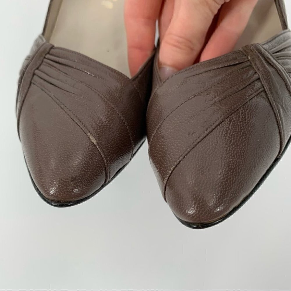 Collectif womens heels size 7.5 AA taupe gray leather pinup vintage 50s 60s VLV - Picture 8 of 11